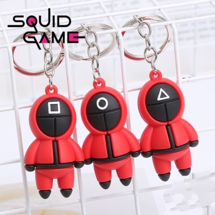 (MANYTHING) Gantungan Kunci Viral Boneka Squid Game Karet / Gantungan Squid Game Termurah