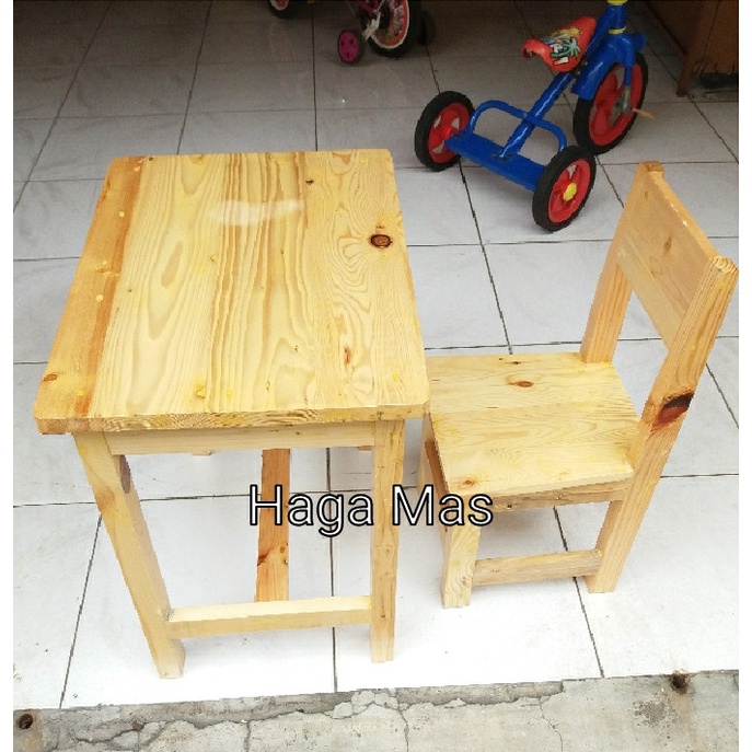 Kursi Kayu - Meja Set 1Meja+1Kursi/Meja Belajar 1 Set/Meja Anak Sekolah/ Kursi Kayu