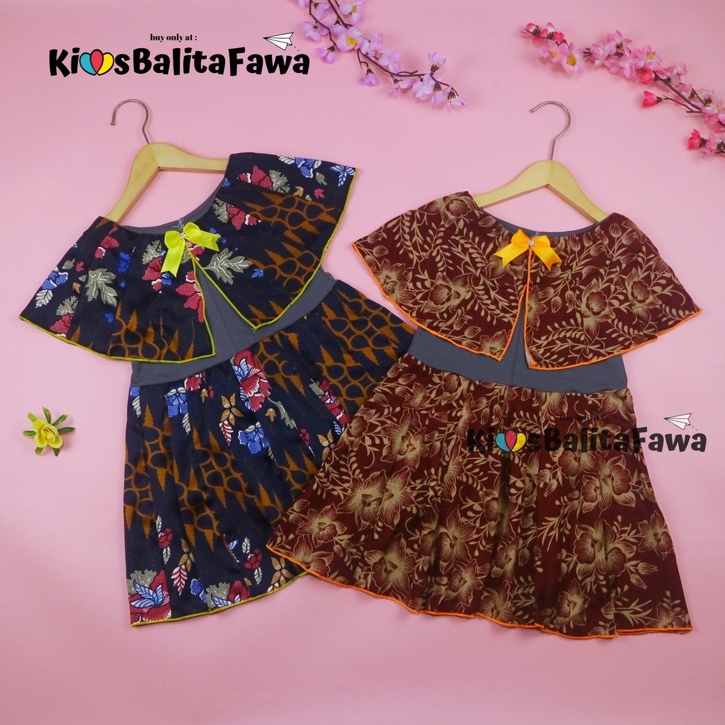 Dress Irene size 3-4 Tahun / Dres Batik Cape Baju Balita Cewek Anak Perempuan Murah Katun Adem Gaun