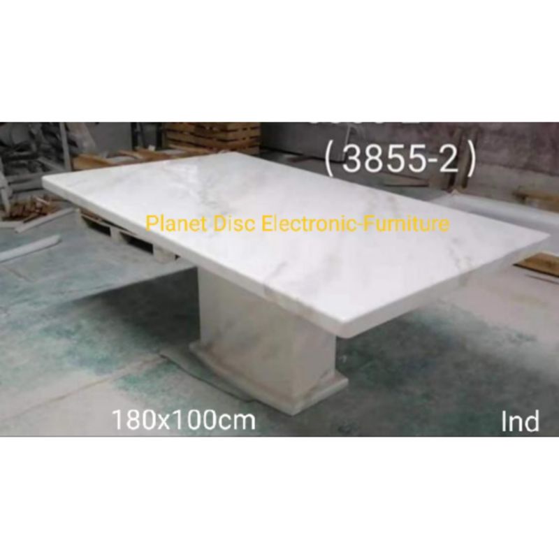 Meja Makan Batu Marmer 180cm Meja Marmer Dining set Meja makan marmer Dining Table Meja batu
