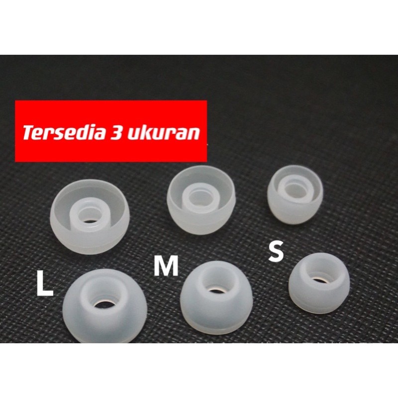 Earbud satu pasang karet silikon earphone eartips S M L