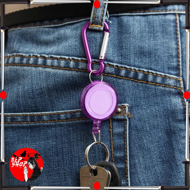 Grab Medan Multifunctional Retractable Carabiner with Key Chain - HItam