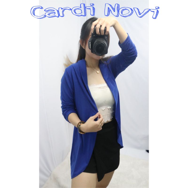 MDLV ~ Cardi Novi Spandek Lembut Spandek Women Outer Spandek Cardigan Fashion Wanita