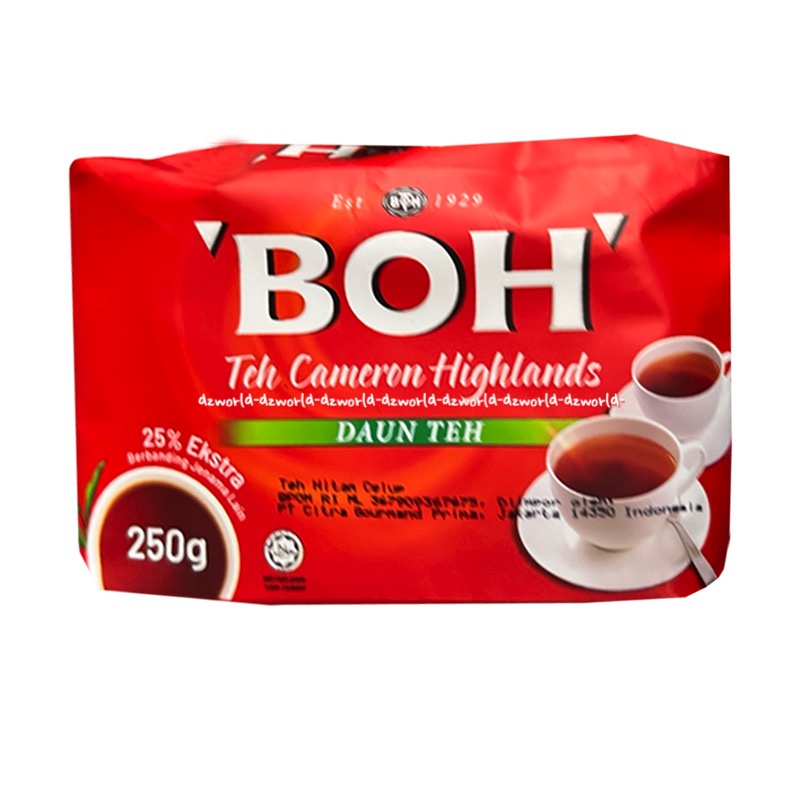 Boh Teh Cameron Highland 250gr Daun Teh Hitam Bubuk Daun Kameron High Land B.O.H Cameron Leaf Black Tea 250 gr Boh Tea