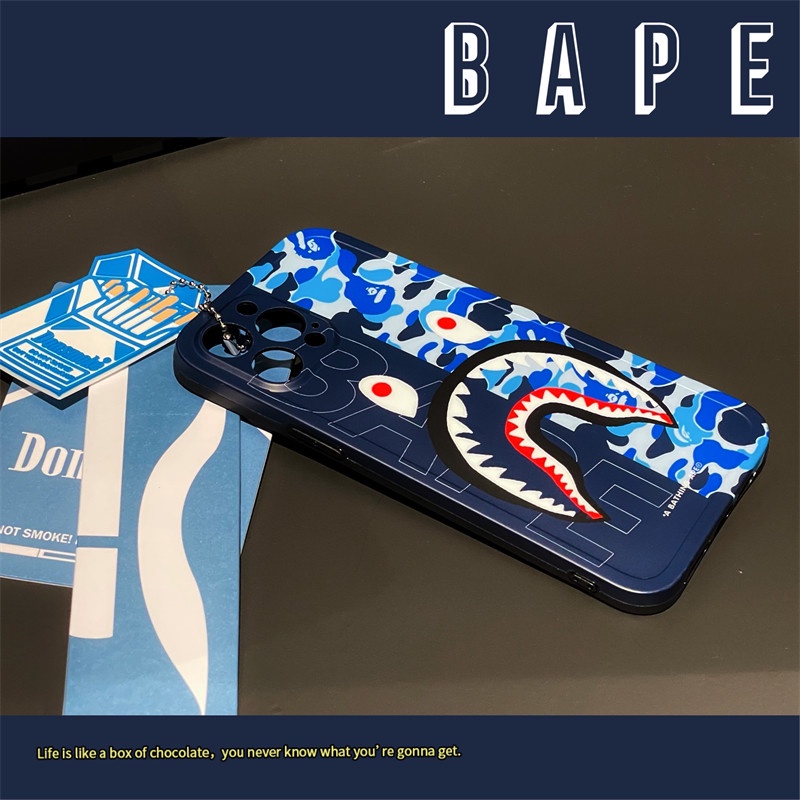 Bape Soft Case Motif Camo Untuk Iphone 13 12 11 Pro X Xs Max 7 8 Plus