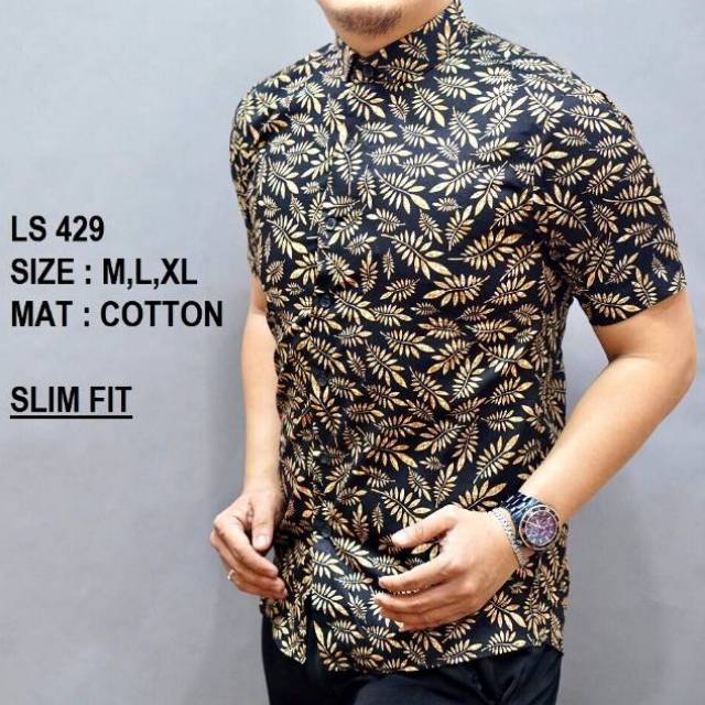 KEMEJA BATIK PRIA SLIM FIT BAJU BATIK PRIA SLIMFIT OB477