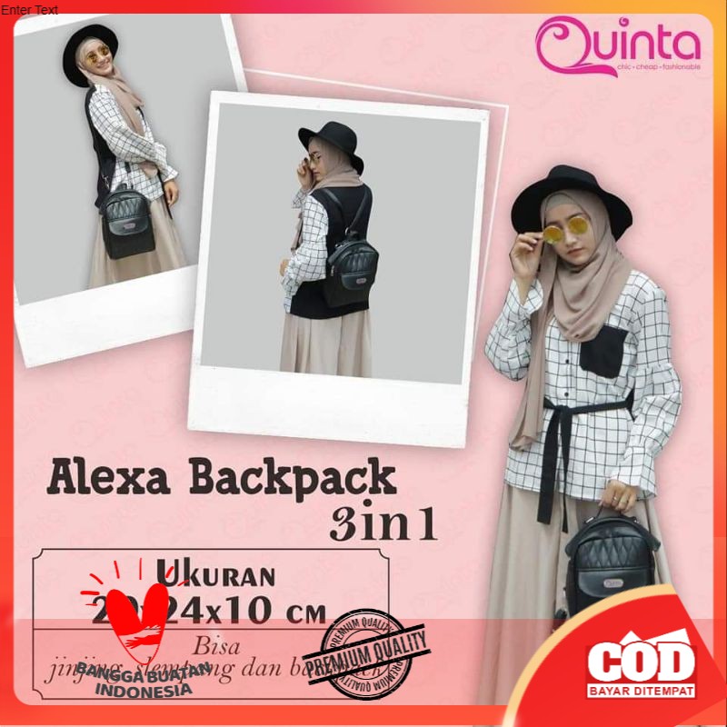 ALEXA Backpack 3 in 1 by Quinta TAS RANSEL MUTLIFUNGSI