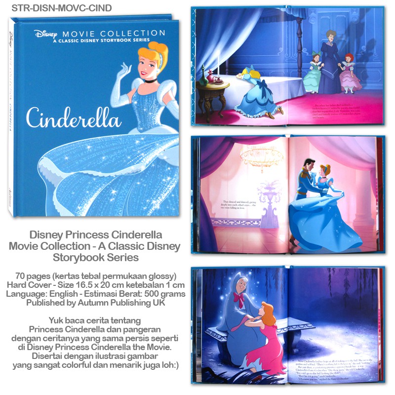 BUKU ANAK : Disney Princess Cinderella Movie Collection - A Classic Disney Storybook Series