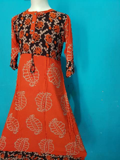 Longdres batik kancing cap