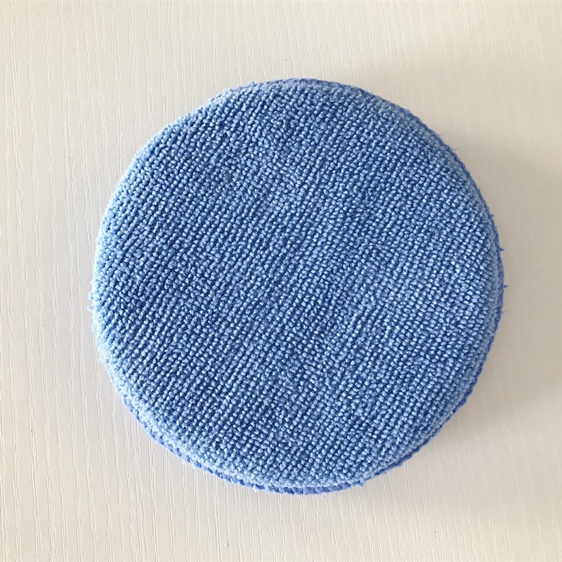 Busa Poles Microfiber Bulat Biru Detailing Motor Mobil Applicator Pad