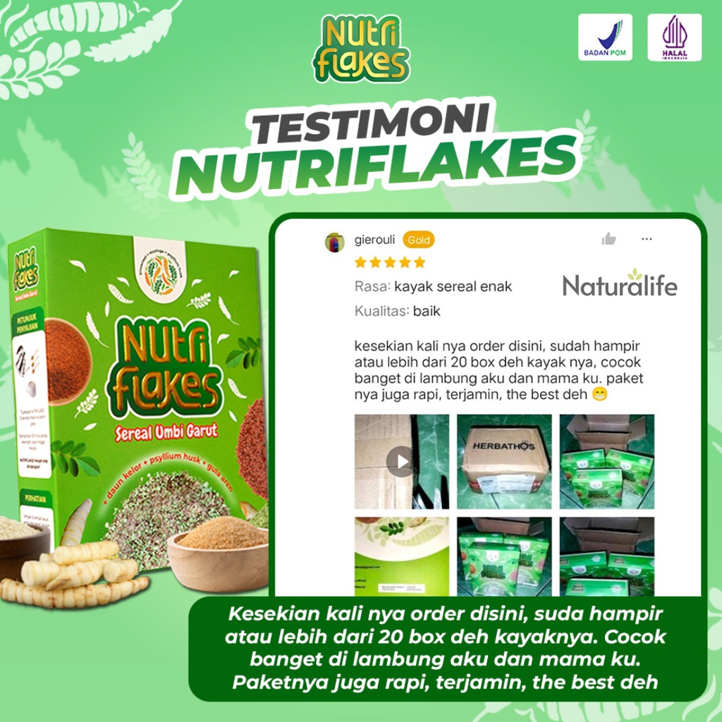 

QH PAKET 2 BOX NUTRIFLAKES - Sereal Sehat Umbi Garut Solusi Atasi Masalah Pencernaan Asam Lambung