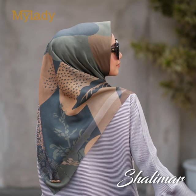 Mylady Hijab Shalimar Jilbab My Lady Voal Ultrafine Ori Krudung Segi Empat Motif Premium Terbaru