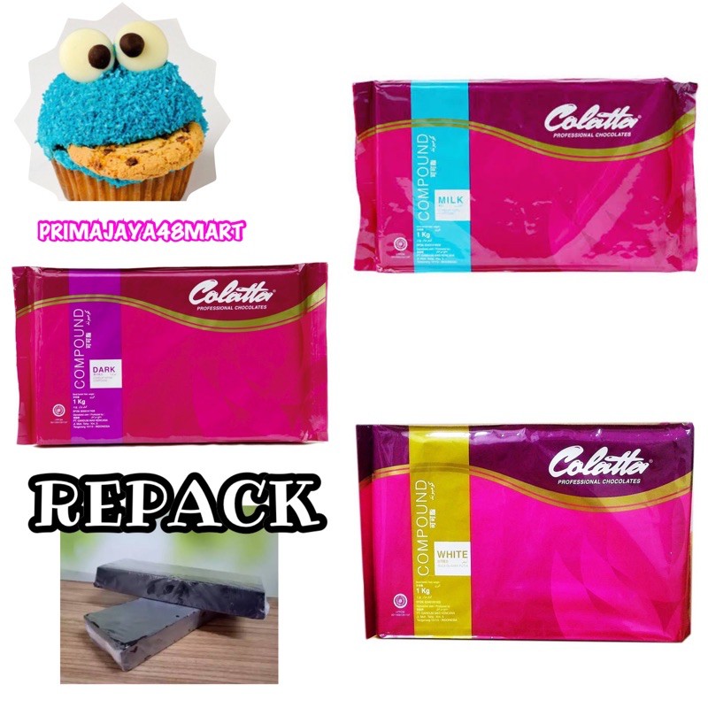 

REPACK: 166G/200G - COLATTA COMPOUND/PASTRY/Chocolate/Coklat Batang/Cokelat Blok (DARK,MILK,WHITE)