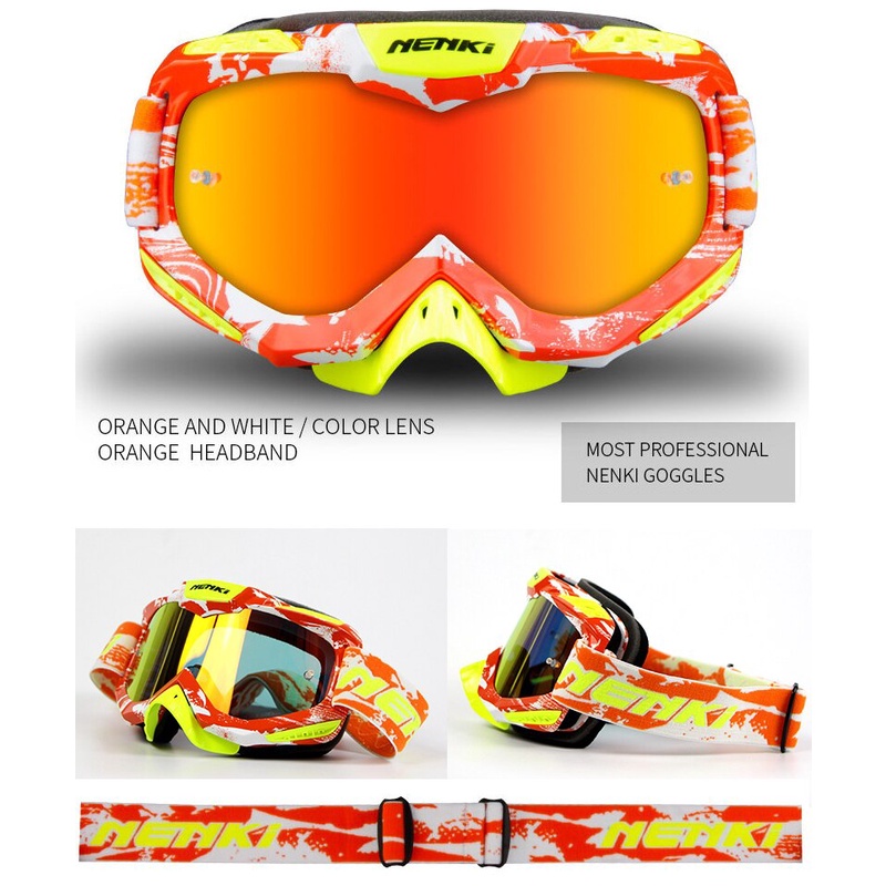 Motocross Goggles Kacamata Motor Google Adventure Orange Oren Nenki