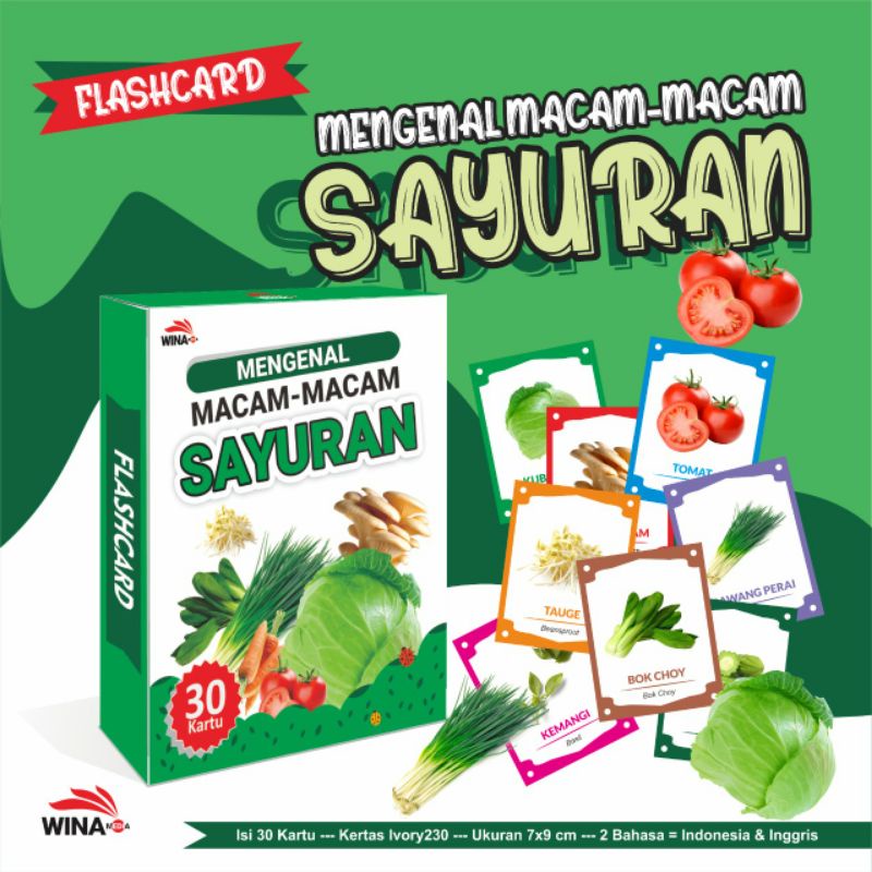 Flashcard Sayuran  Kartu Sayuran  kartu anak