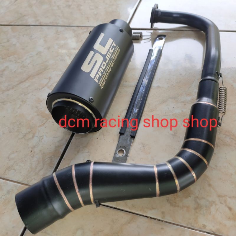 MURAH KNALPOT RACING SC PROJECT FULL BLACK DOFF BEAT VARIO 110CC. KNALPOT SC PROJECT FULL BLACK DOFF