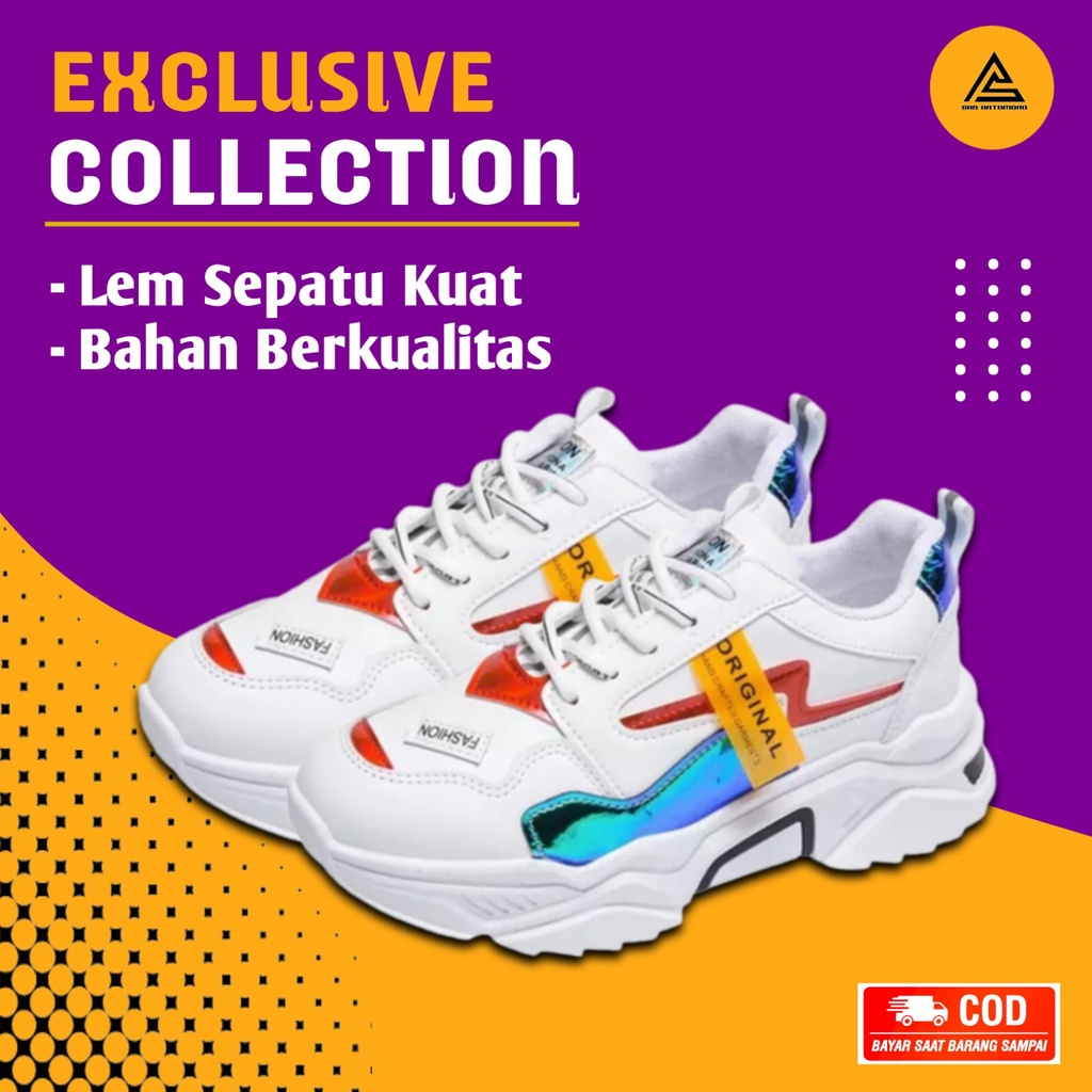 Sepatu Wanita Sneakers Casual Tinggi Korea Putih Murah | Shoes Sneaker Wanita MILENIUM SA-702