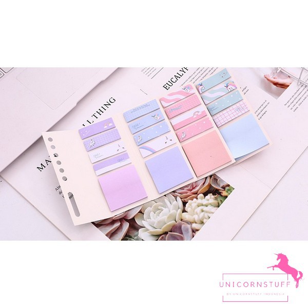 Unicorn Sticky Notes Note Catatan Pembatas Buku Sekolah Anak Perempuan Lucu