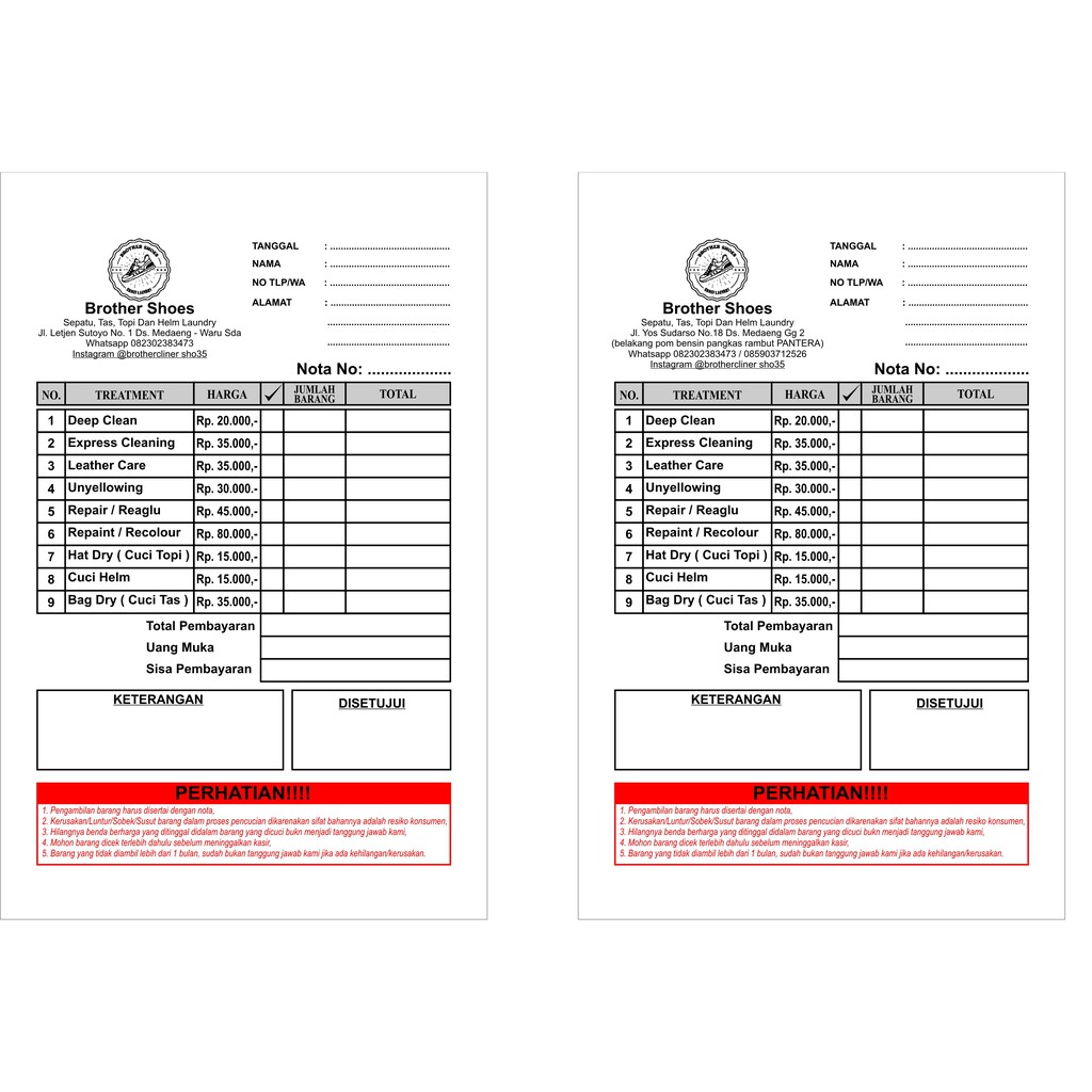 Cetak Nota 14 Folio Satuan Murah