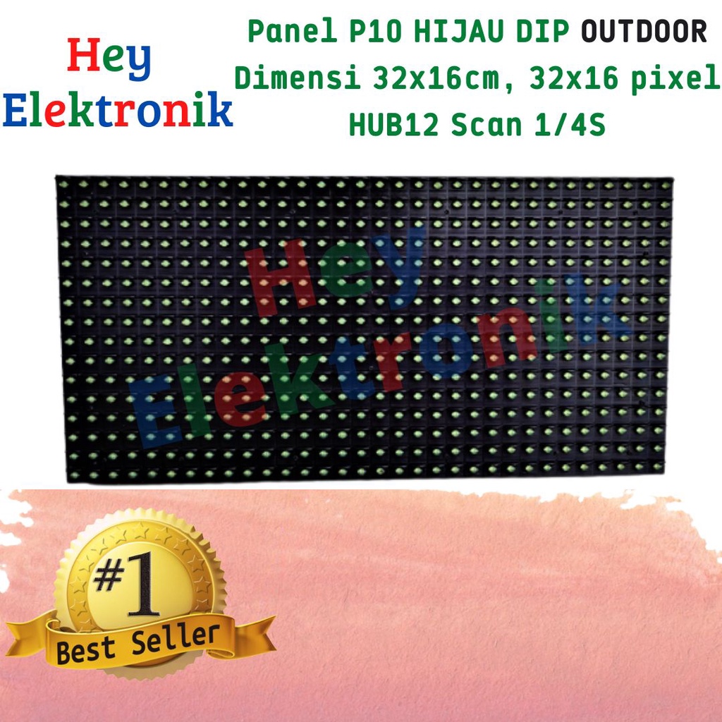 Panel Module Modul LED P10 Running Text DIP Hijau Green Outdoor