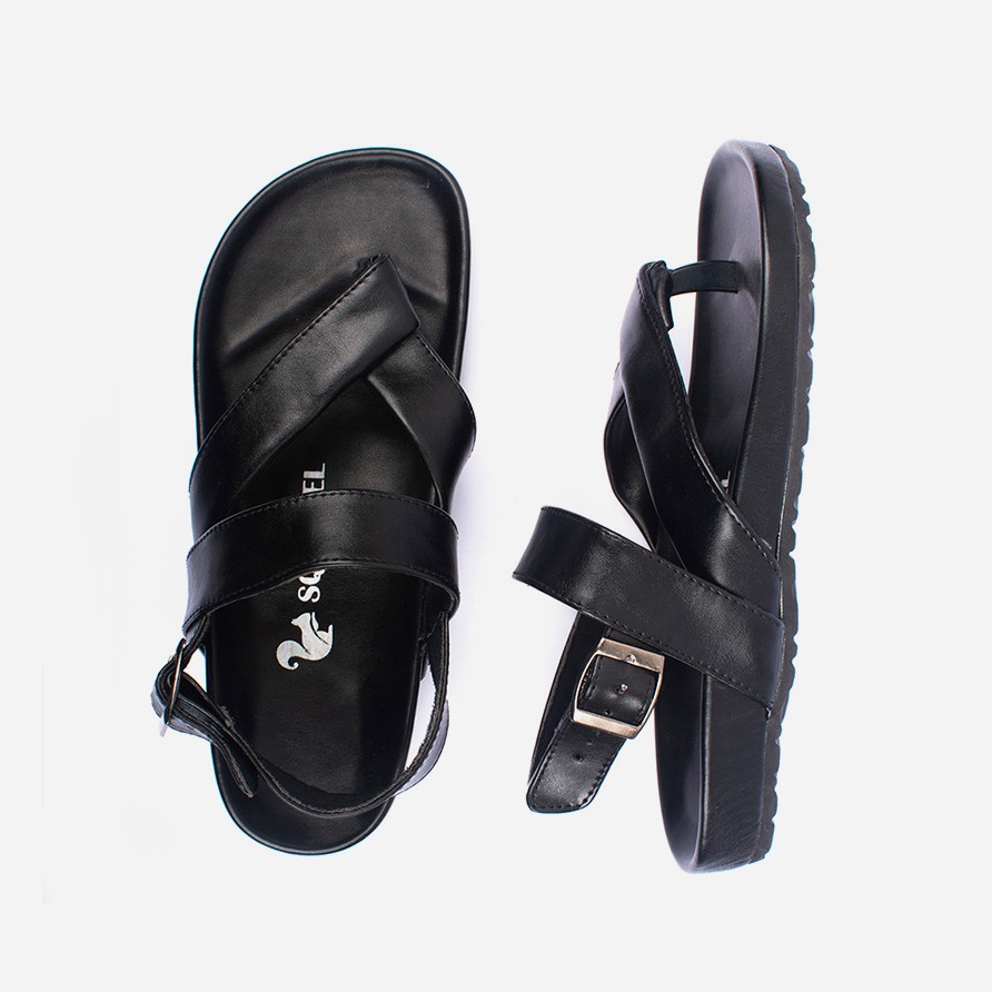 Vino Black | Sendal Strap Original Santai Kasual Pria Wanita Sandal Footwear Ori | FORIND x Squirrel