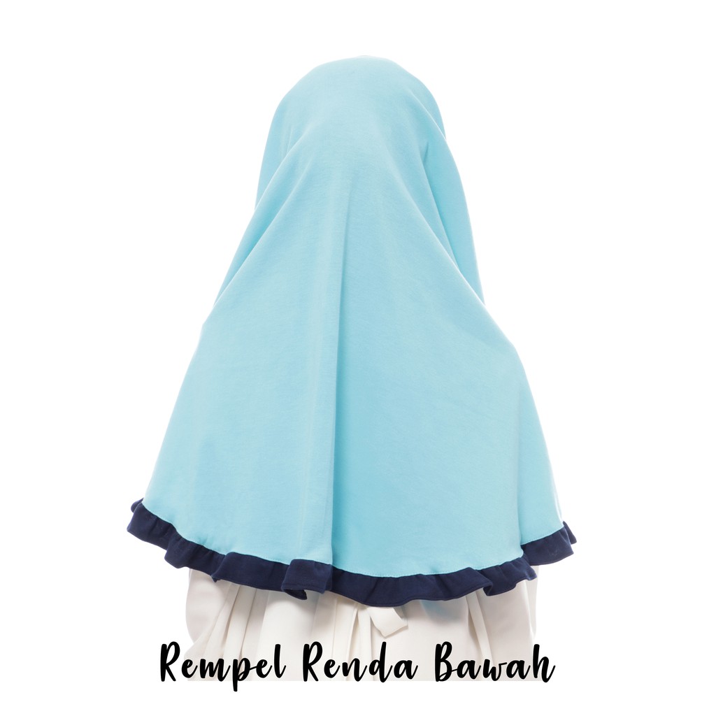 Khimar anak polos Bergo renda daily jilbab instan bahan adem kerudung remaja hijab pad anak sekolah