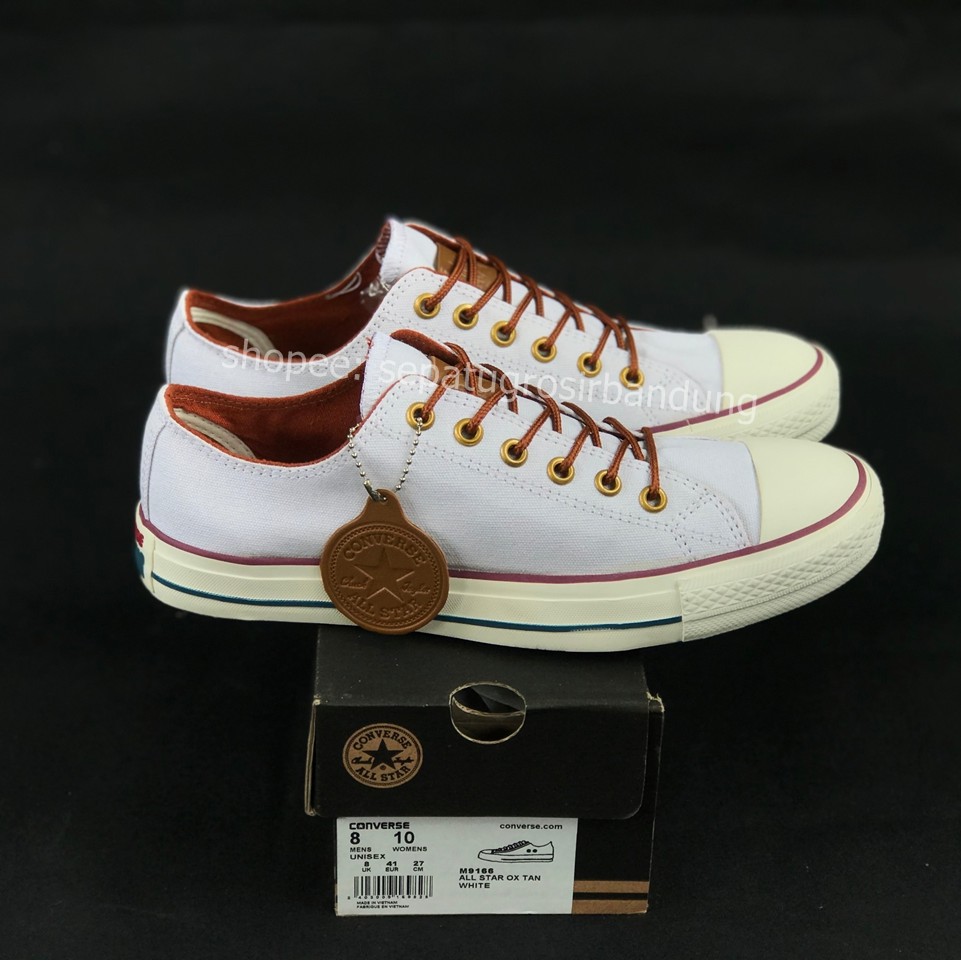 Sepatu Converse Premium Tali Tan Low White