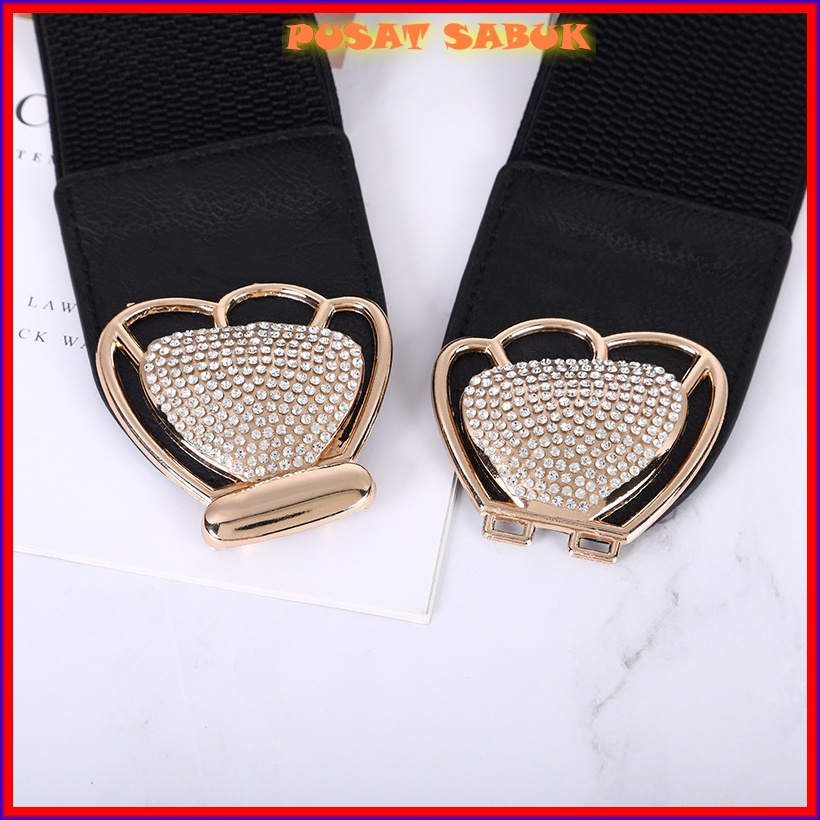 Belt Ikat Pinggang Gesper Wanita Lebar Sabuk Cewek Korea Obi Karet Elastis Gasper besar Hitam Fashion Cantik Murah Jumbo Women Praktis Aksesoris Emas Mewah Pingang Kupu Grosir Melar Blet Kekinian Big Size Ramping Karet Waist Waistband Besar GOld cm Hitam