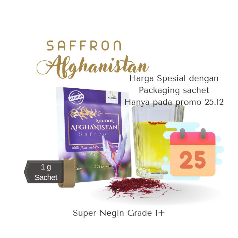 BELI 1 GRATIS 1 Saffron Super Negin 1gr GRADE 1+ Afghan Bersertifikat up