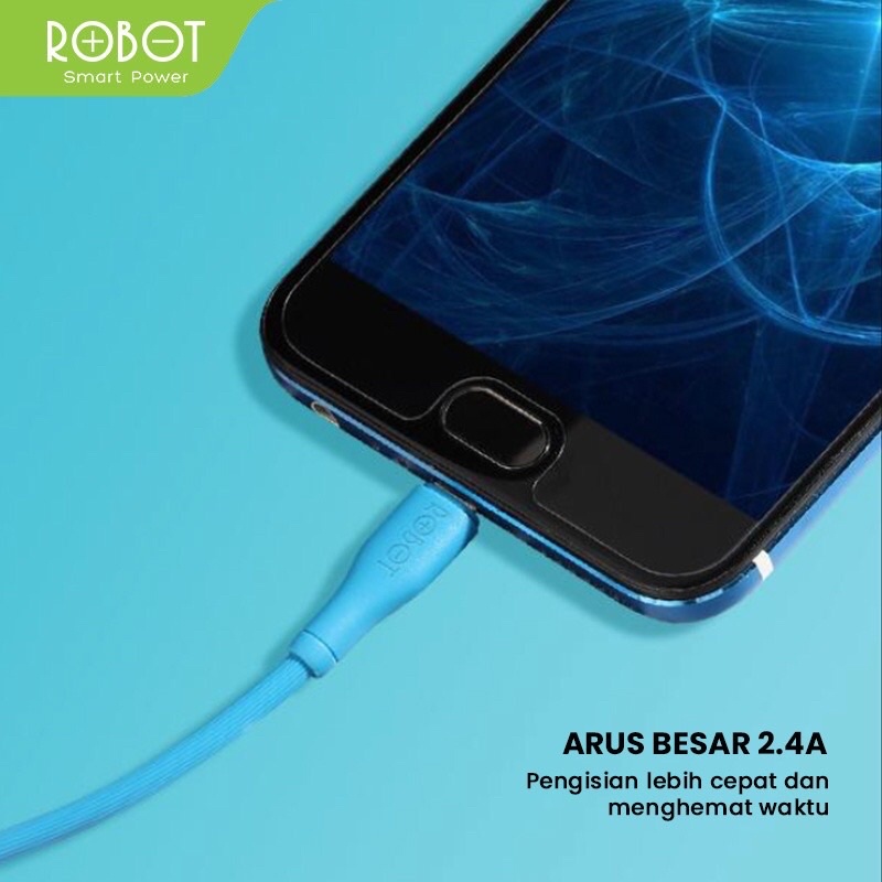 ROBOT Kabel Data RT-TL100 Type-C &amp; iPhone 1M Data Cable Original - Garansi Resmi 1 Tahun