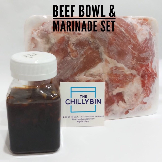 

Daging untuk buat beef bowl dan saus