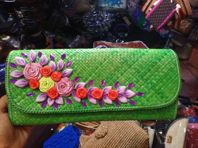 TERMURAH! Clutches Bag - Tas Anyaman Mendong - Souvenir Unik Khas Jogja