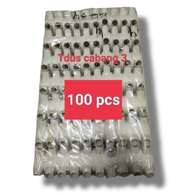 Paket 100 Pcs PUTIH Grosir T dus  T Dos T Doos  Sambungan Kabel Cabang 3 Tiga Listrik Rumah Gudang P