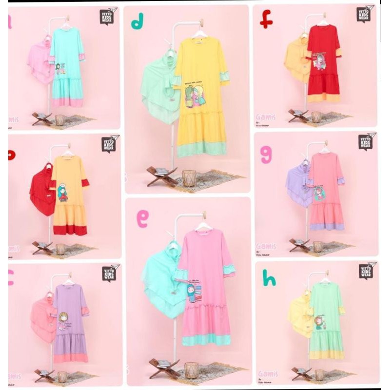 Gamis Kerudung Masker Vitto Kidswear
