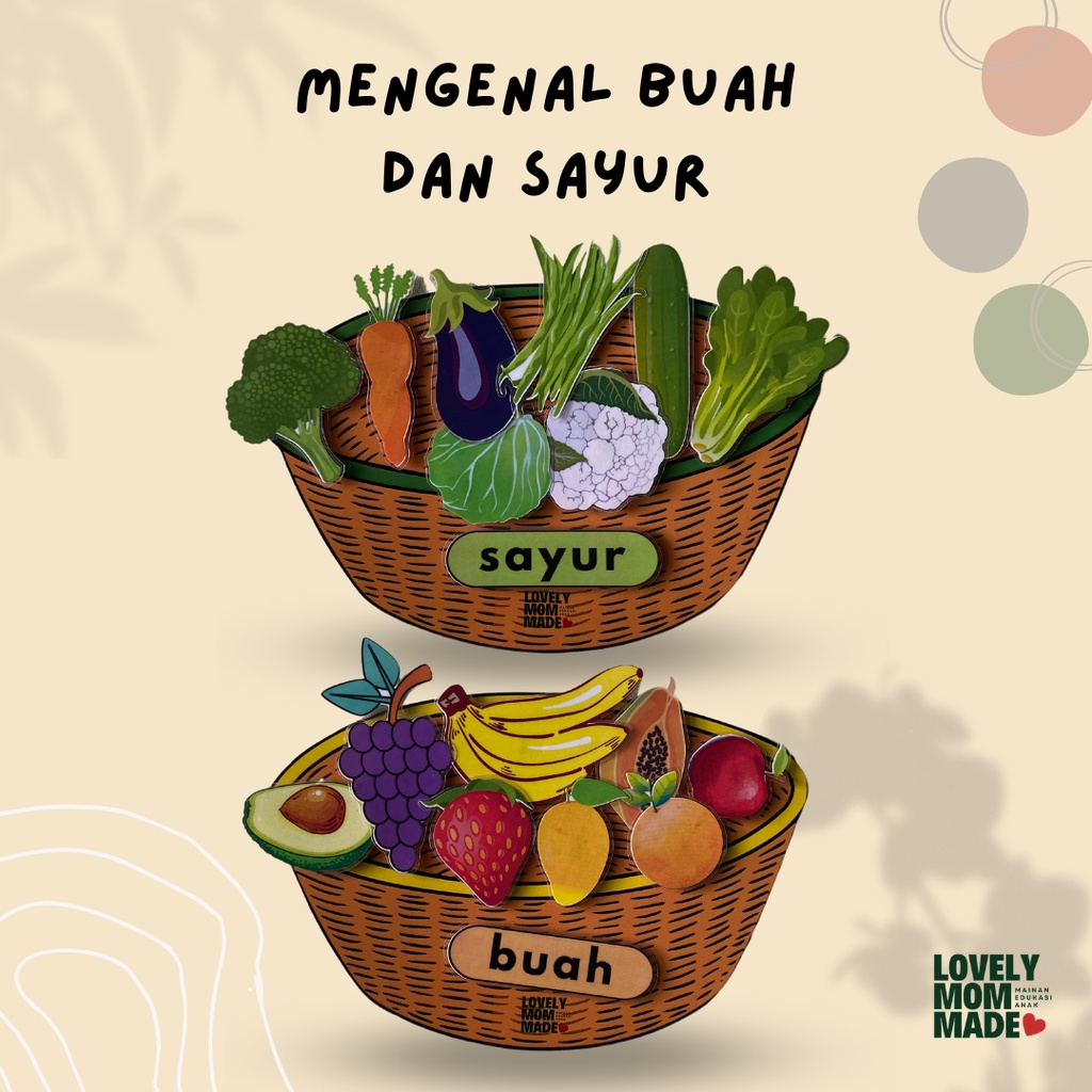 Mengelompokkan Buah dan Sayur Mainan edukasi anak  2 tahun 3 tahun