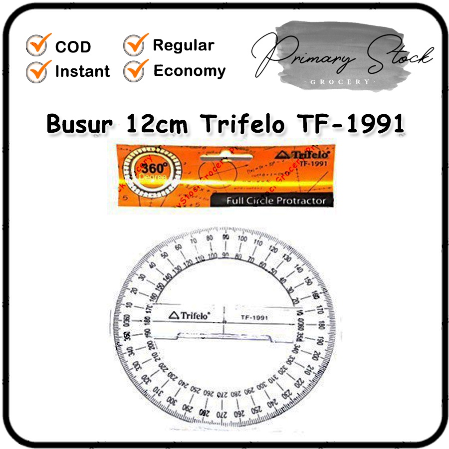 

Penggaris Busur 360 Derajat 12 cm 2 Lubang Trifelo TF 1991