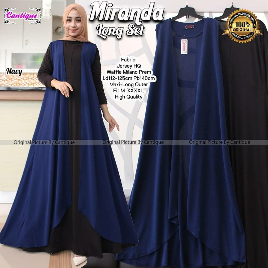 Miranda long set gamis cardi / Cathy long cardi set gamis