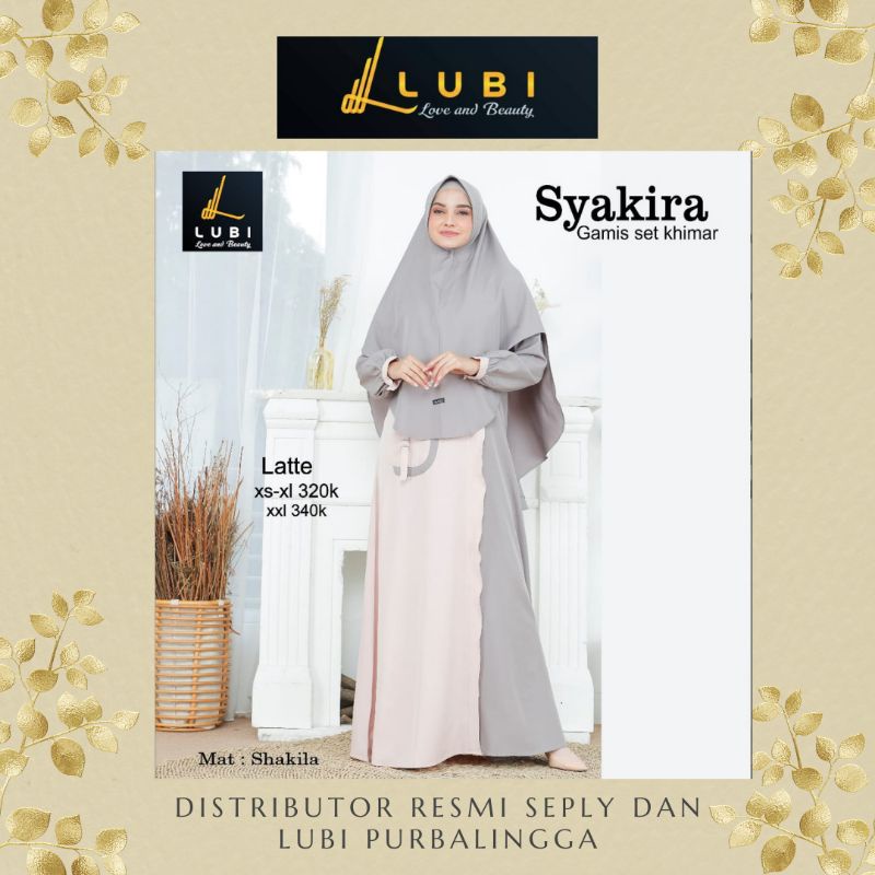 GAMIS SYAKIRA SET KHIMAR  LUBI DARK MILO,LATTE,PURPLE,DAN SILVER