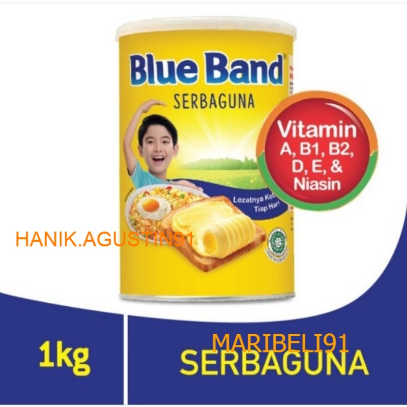 

Blue Band Serbaguna Margarine Tin 1kg / Blue band Margarine 1 kg MB91