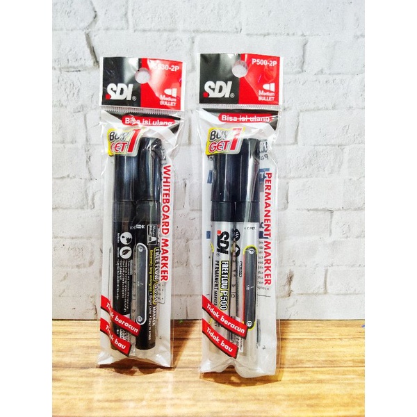 

Spidol Permanent / WhiteBoard besar merk SDI (buy 1 get 1 free) 1 pack