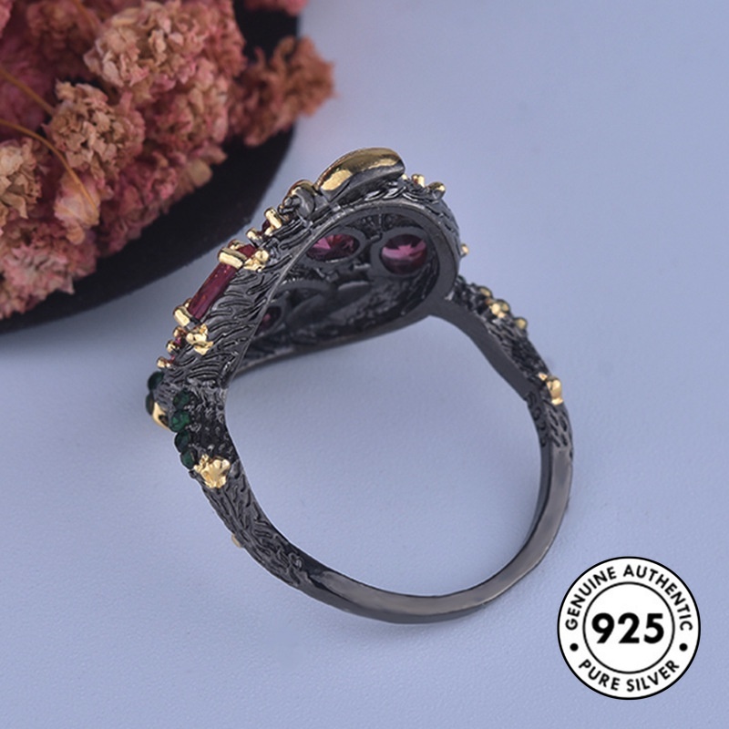 Cincin Sterling Silver 925 Model Lebah Dengan Ruby Untuk Wanita