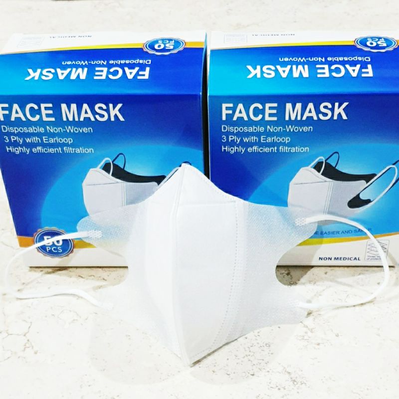 Mix masker duckbill hitam putih campur facemask kualitas import garis