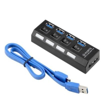 Usb-A 3.0 hub m-tech 4 port 5GBps switch on off with dc port 4p-u3 - Terminal usb3.0 4 slot saklar