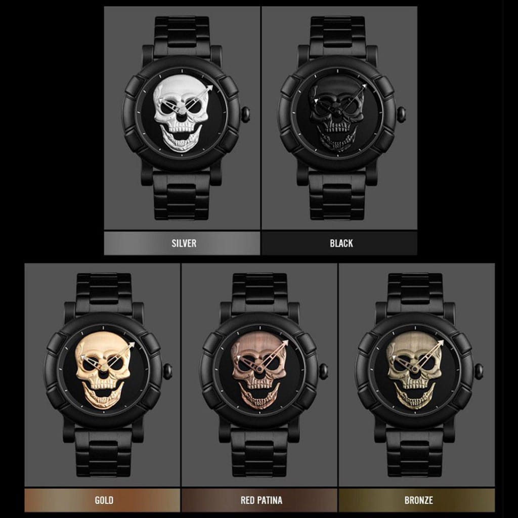 Jam Tangan Pria SKMEI Skull 9178 Analog Tali Rantai Stainless Baru