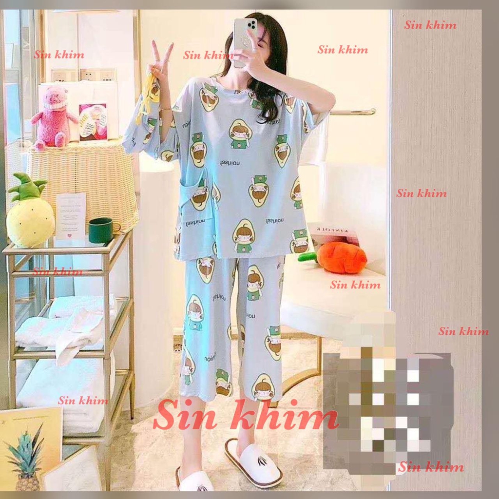 NEW Setelan Oversize 7/8  /Baju Tidur Dewasa CP /Bahan SPANDEK Import motif BIGSIZE