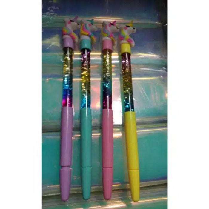 

Cantik Pen Gel Unicorn Gliter Air 12 Pcs Tinta Hitam Berkualitas