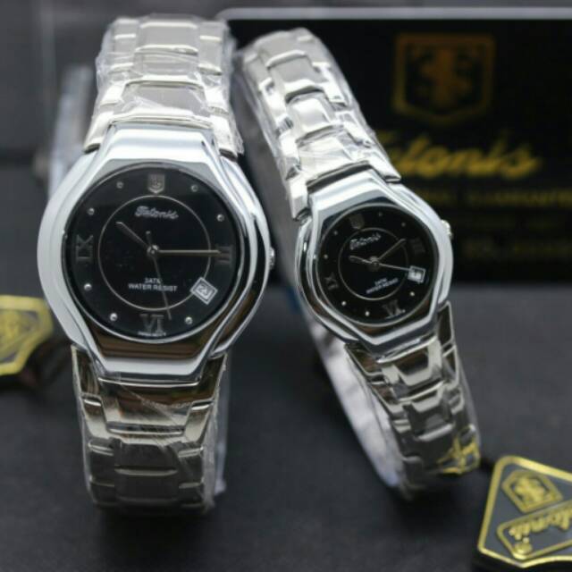 JAM TANGAN COUPLE/PASANGAN TETONIS RANTAI ORIGINAL TERBARU ANTI AIR ELEGANT HARGA BERSAHABAT...