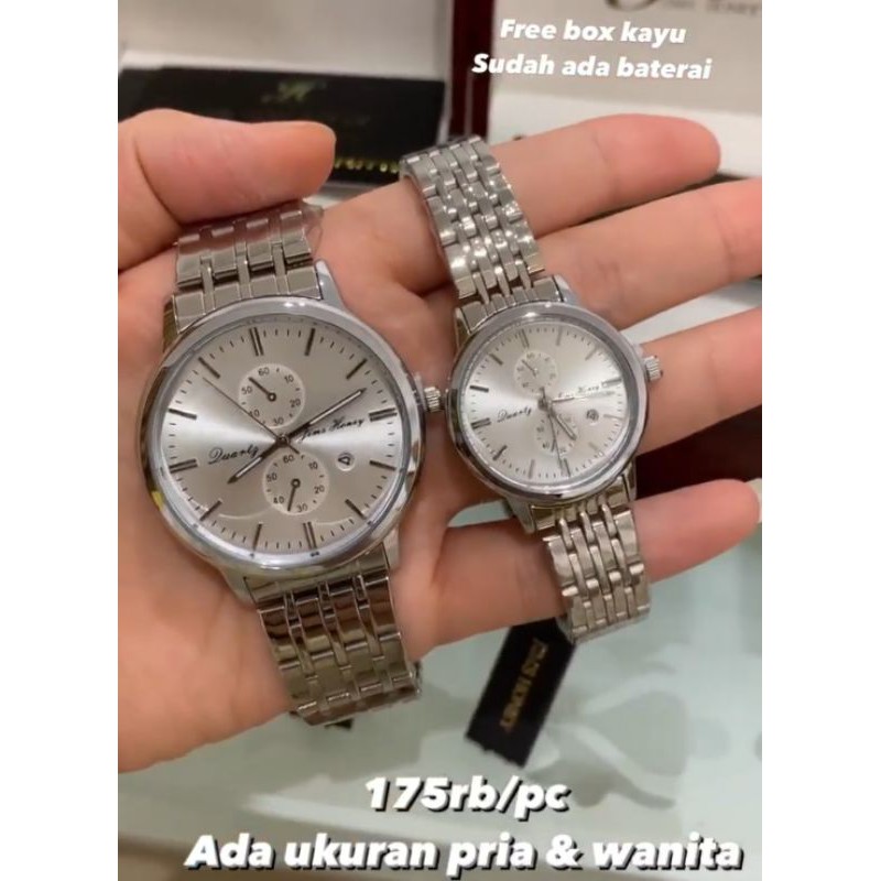 Free Box Jam Tangan Couple 8138 Jims Honey ( Harga Satuan ) Wanita Pria Waterproff