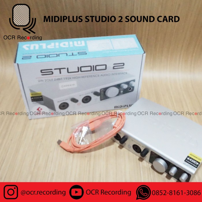 MIDIPLUS STUDIO 2 SOUNDCARD RECORDING MIC VOCAL PODCASTING ZOOM ASMR