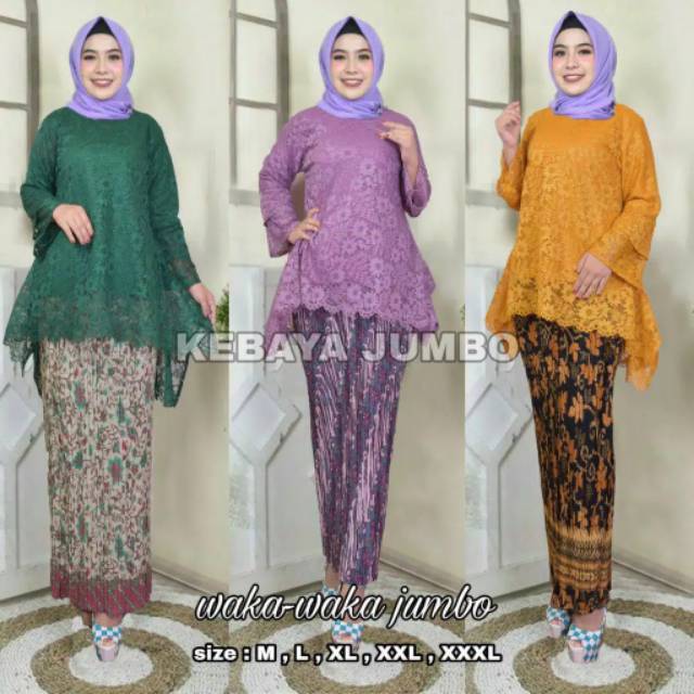 Original REALPICT/RINJANI JUMBO - KEBAYA BRUKAT BIG SIZE - KEBAYA MODERN - BAJU KEBAYA-1